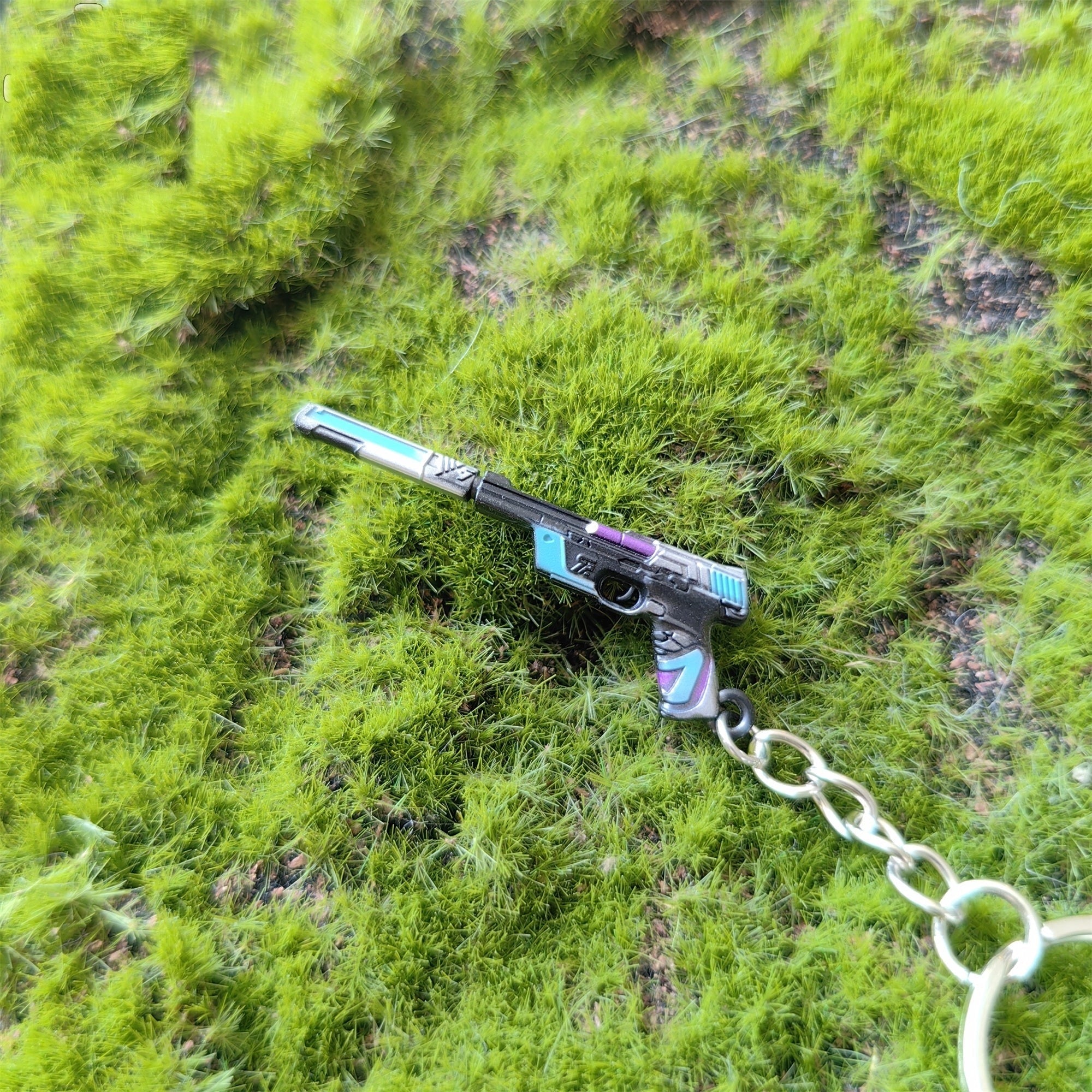 Tiny Topotek Ghost Gun Metal Keychain