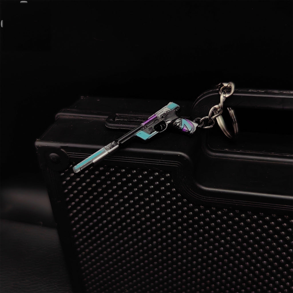 Tiny Topotek Ghost Gun Metal Keychain