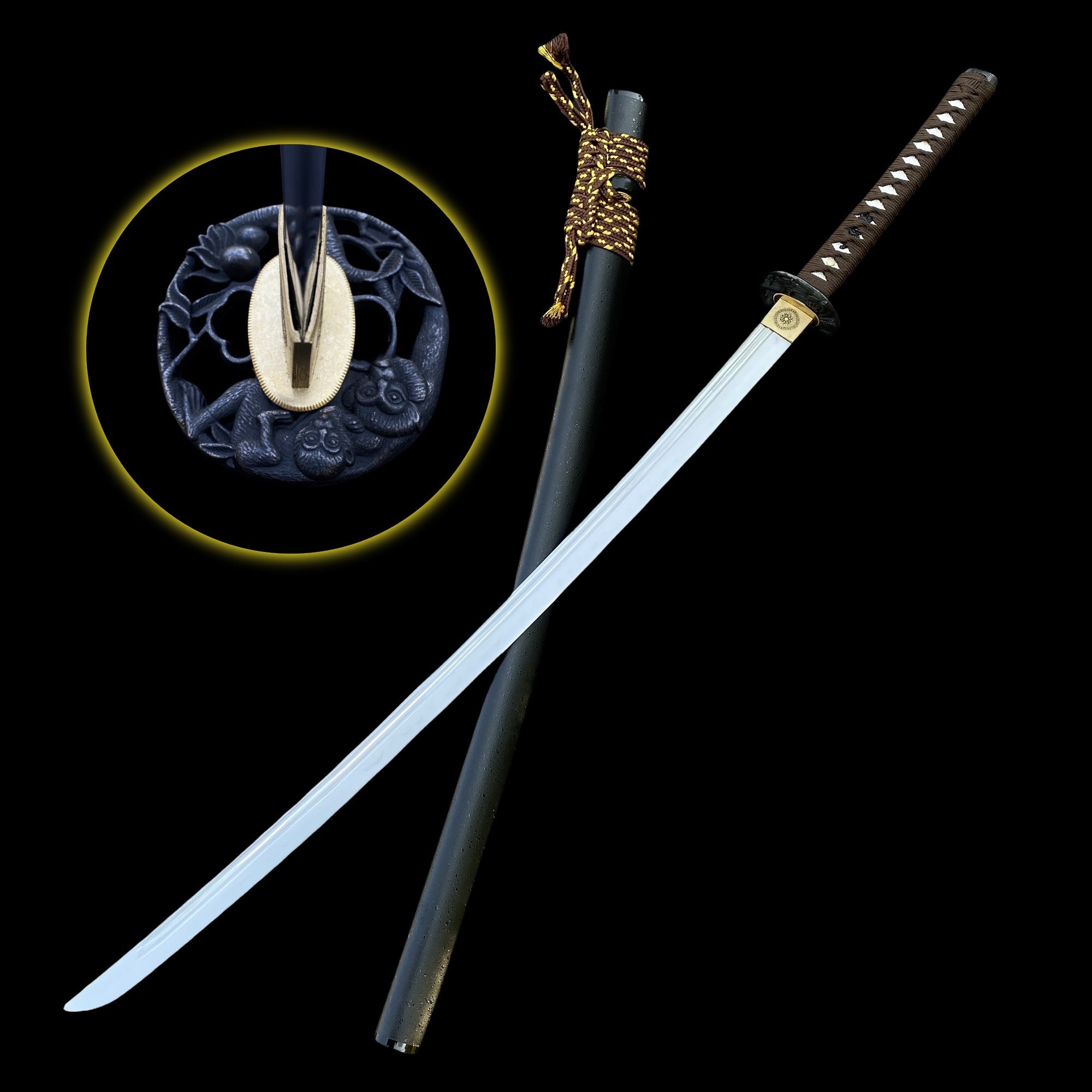 Traditional Forged Katana-Monkey Stealing Peaches