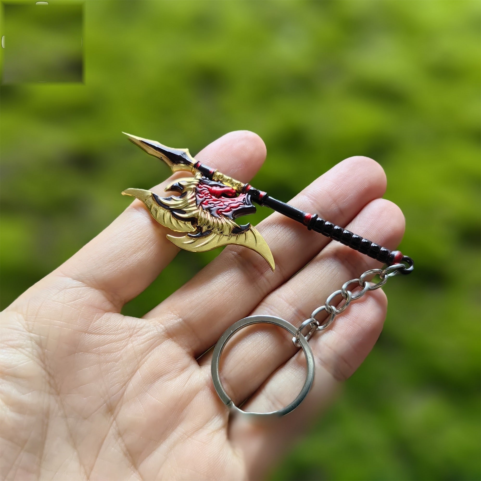 Mini Twin Shadow Axe Weapon Pendant Keychain