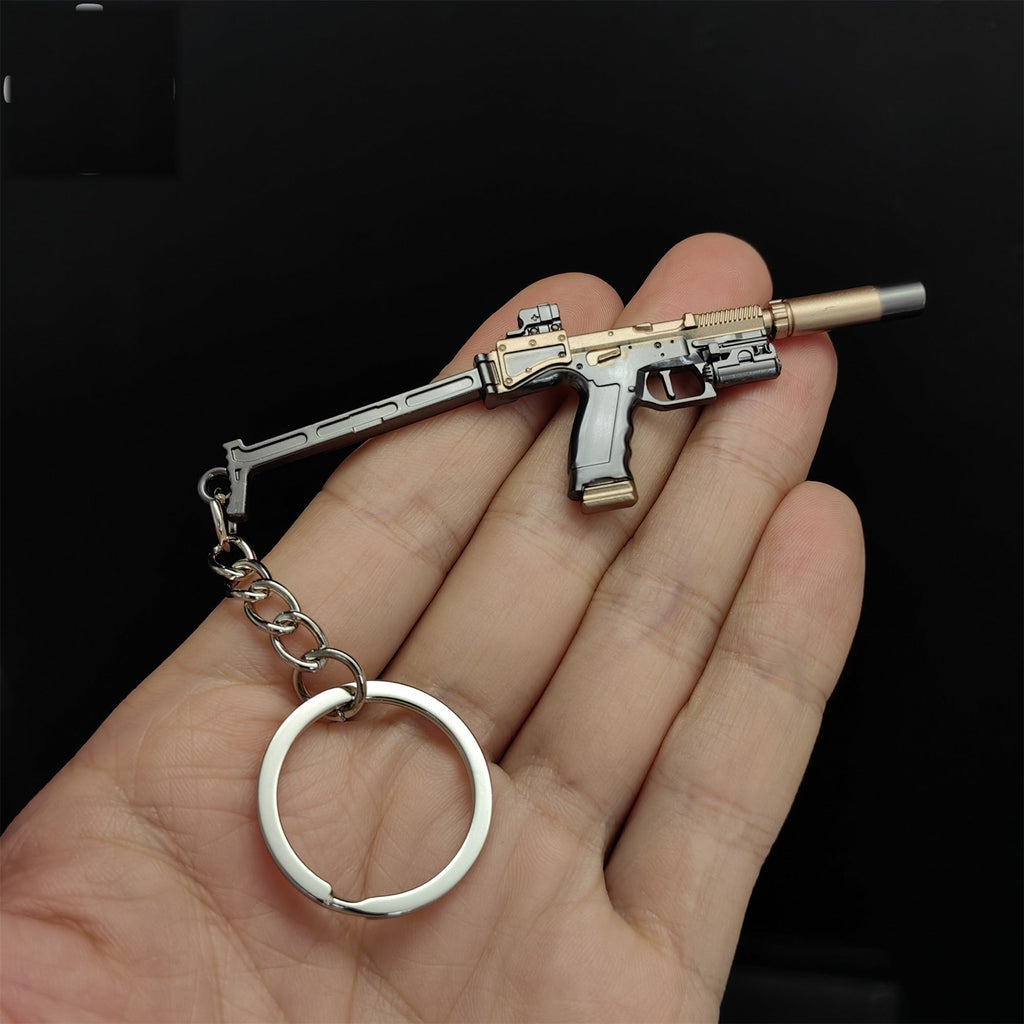 Tiny Re8 USM-AI Gun Model Metal Keychain