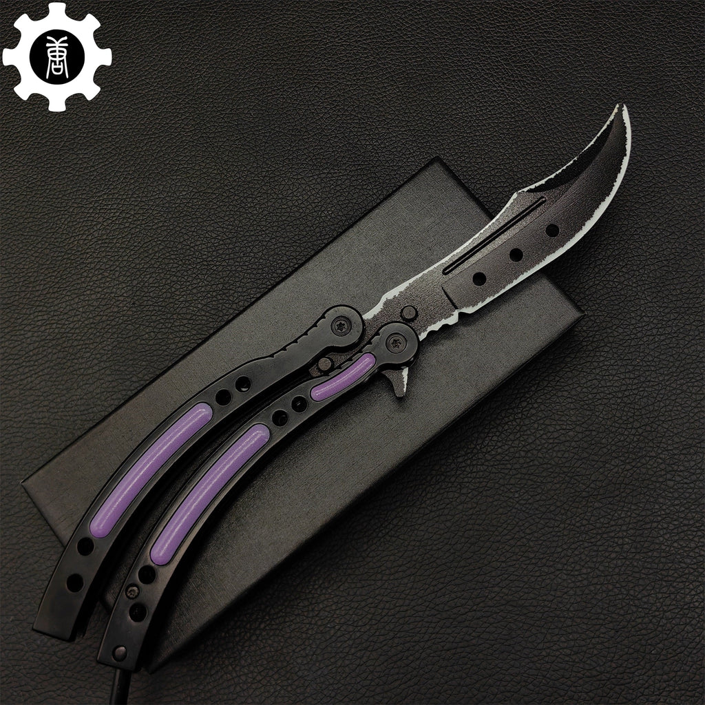Ultraviolet Balisong Stainless Steel Game Butterfly Knife 