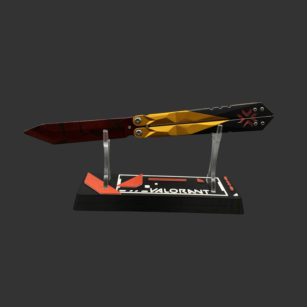 Champion 2022 Butterfly Knife Blunt Blade Balisong Trainer Display Fan Art