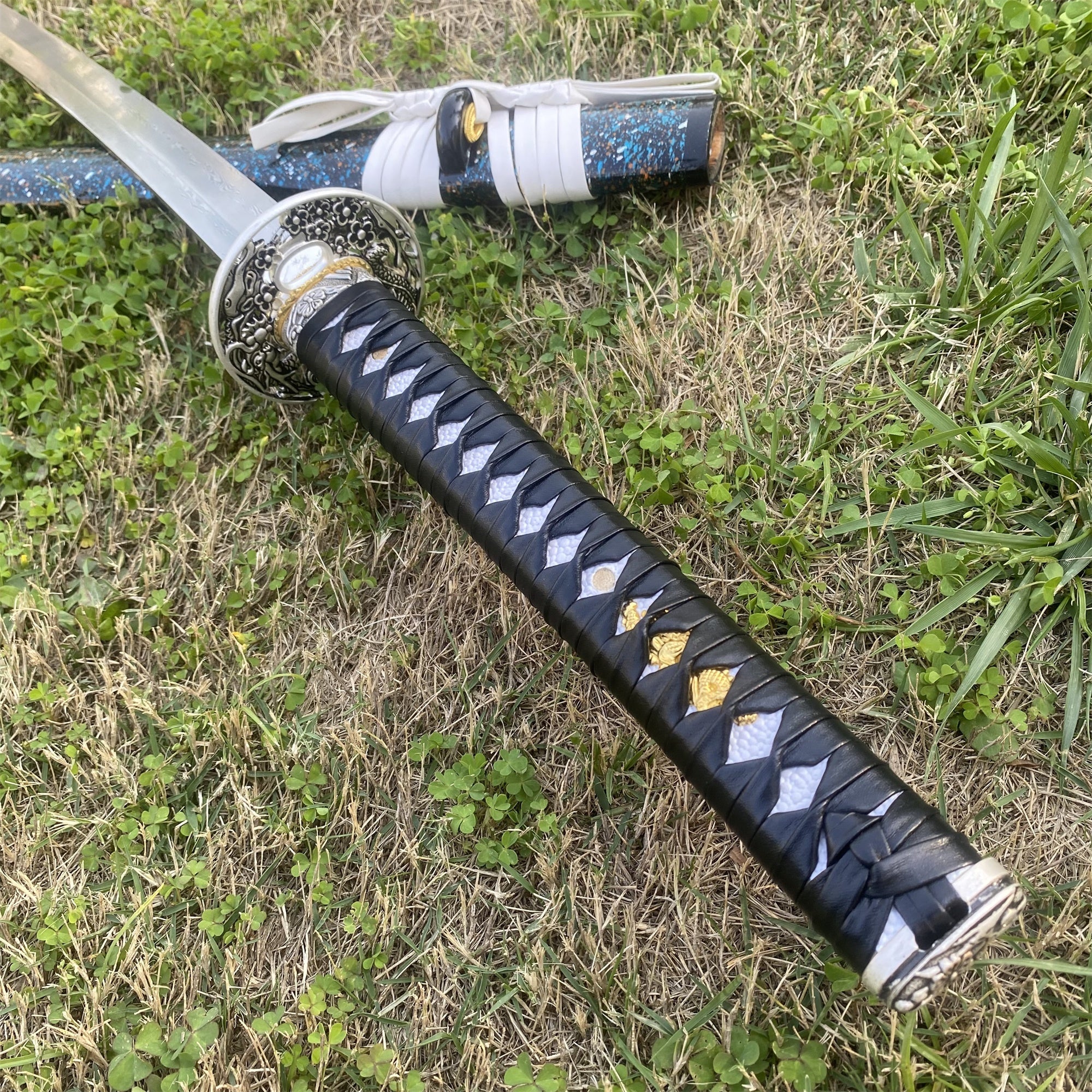 Ice Dragon Katana Damascus Steel Samurai Sword