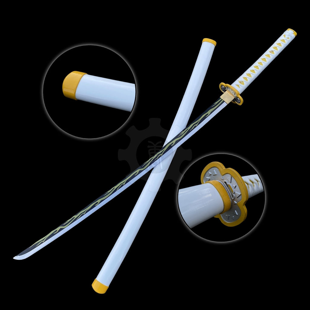 Zenitsu Agatsuma Nichirin Sword Handmade Carbon Steel Katana For Collection