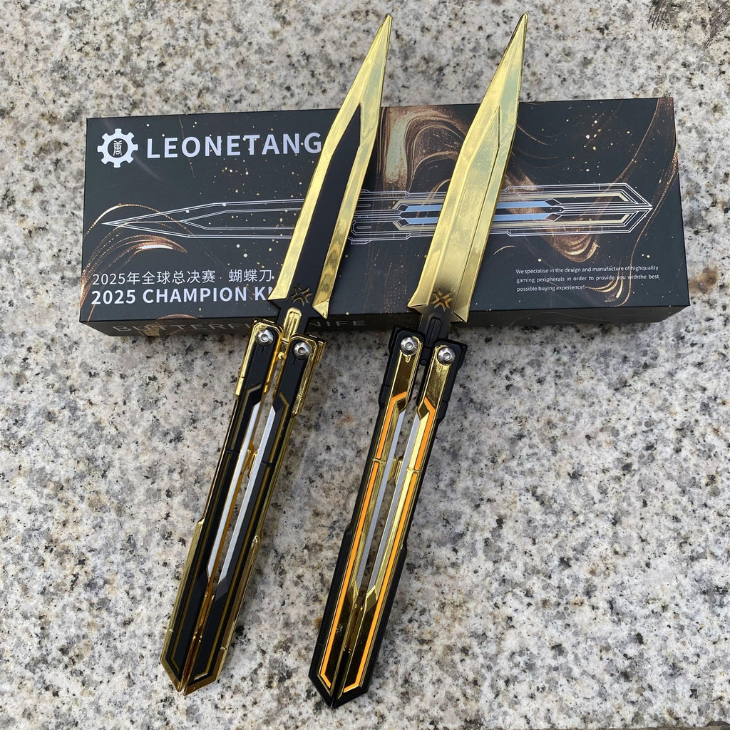 Metal Champions 2025 Butterfly Knife Replica - Dull Blade Prop For Collection