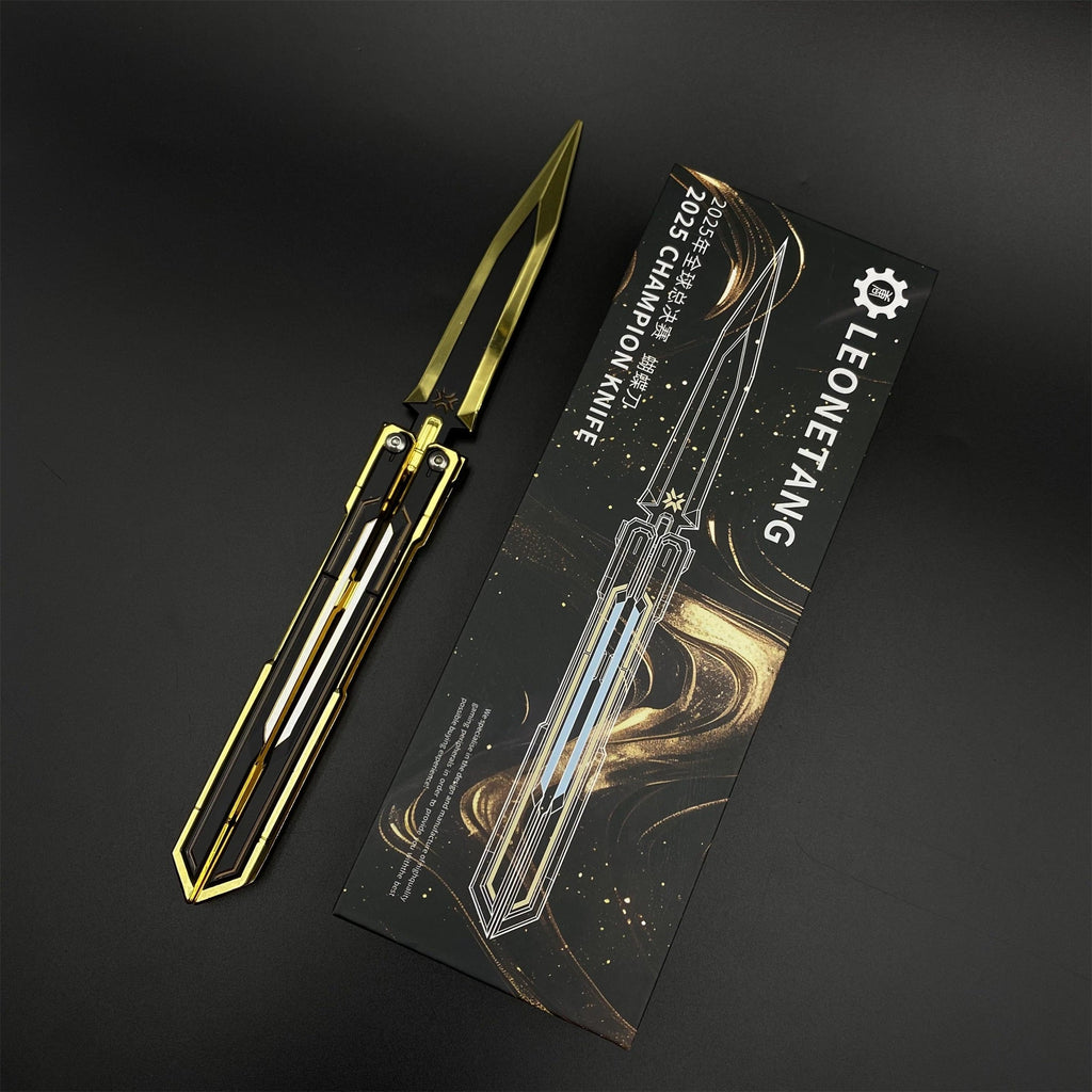Metal Champions 2025 Butterfly Knife Replica - Dull Blade Prop For Collection