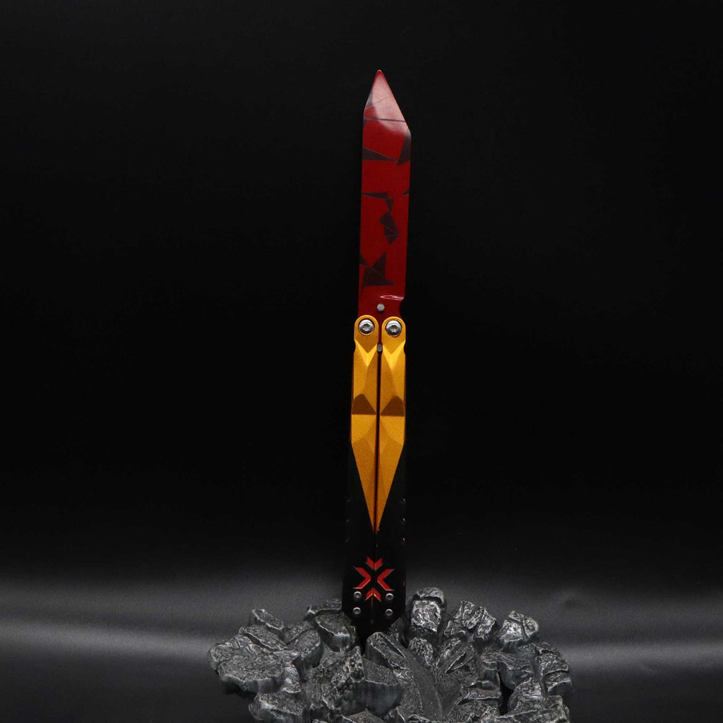 Champion 2022 Butterfly Knife Blunt Blade Balisong Trainer Display Fan Art