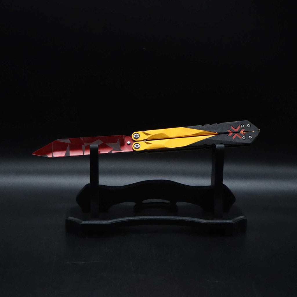 Champion 2022 Butterfly Knife Blunt Blade Balisong Trainer Display Fan Art