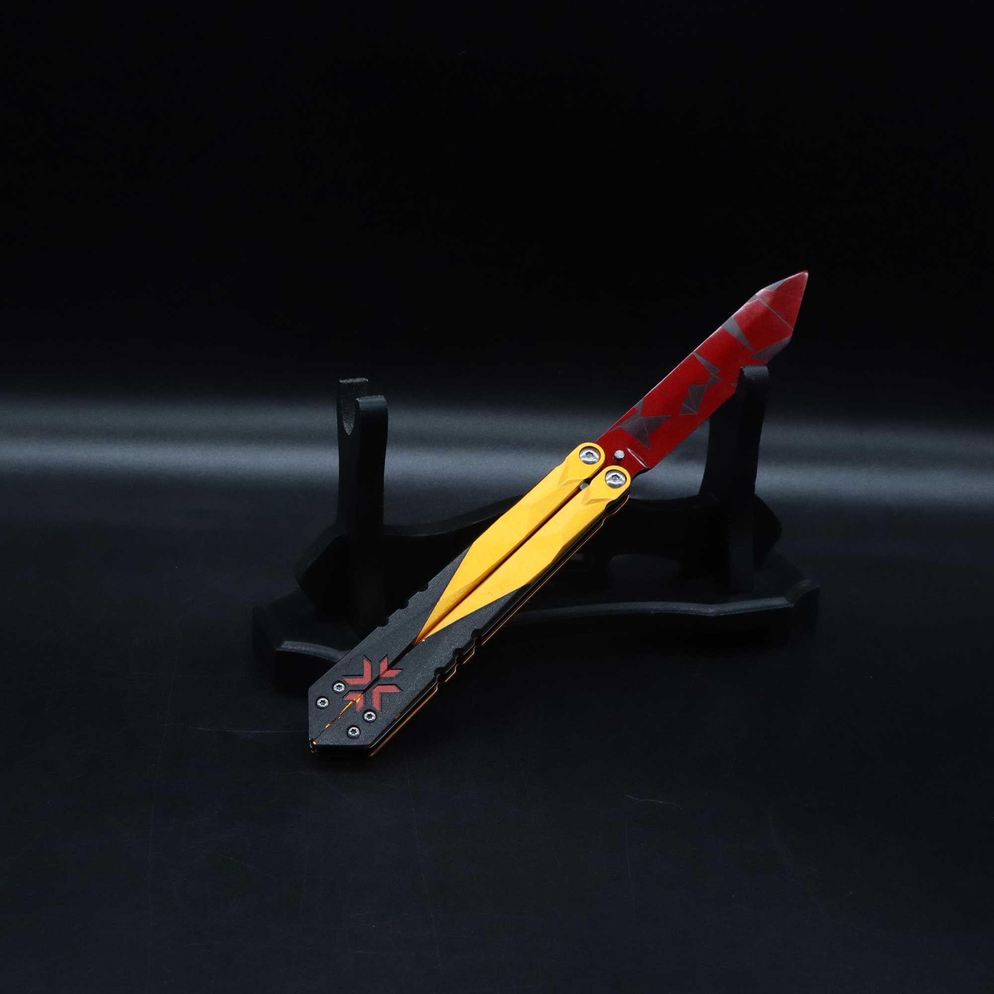 Champion 2022 Butterfly Knife Blunt Blade Balisong Trainer Display Fan Art