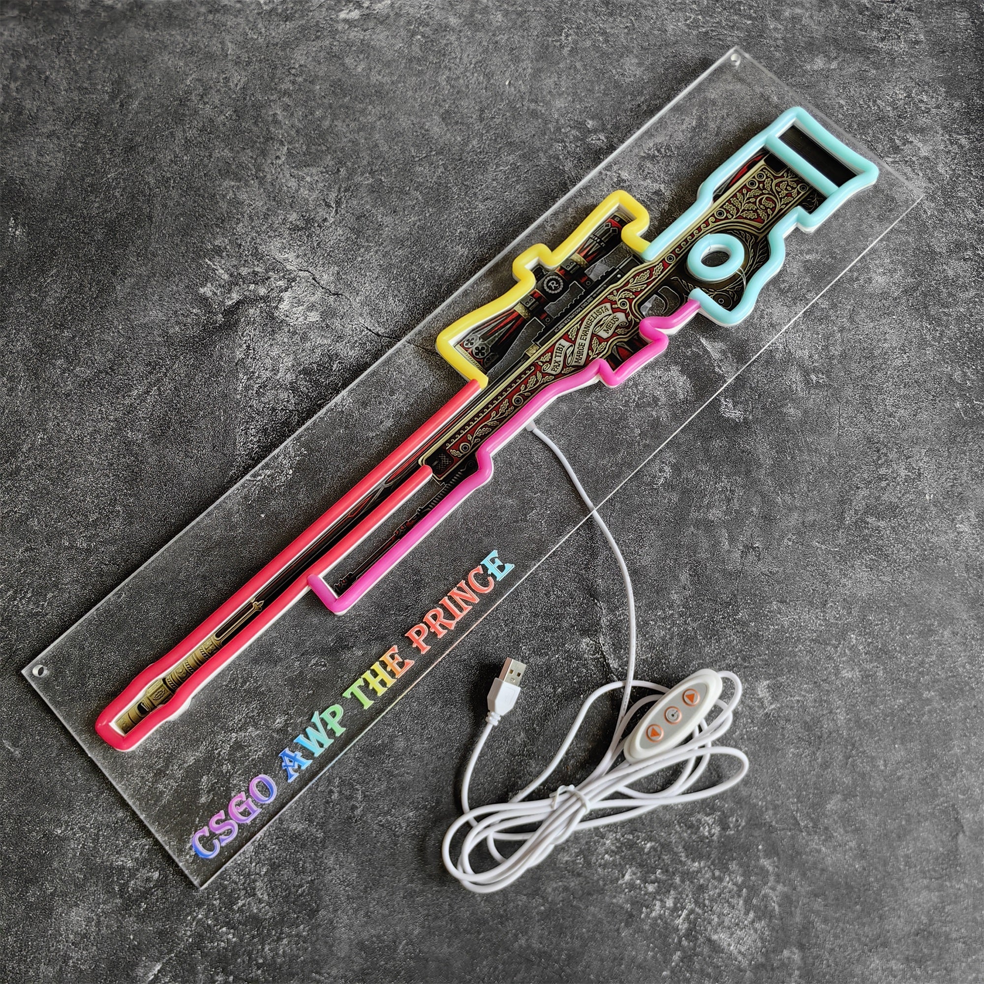 Customized CSGO AWP Rare Skin Neon Light Wall Decor