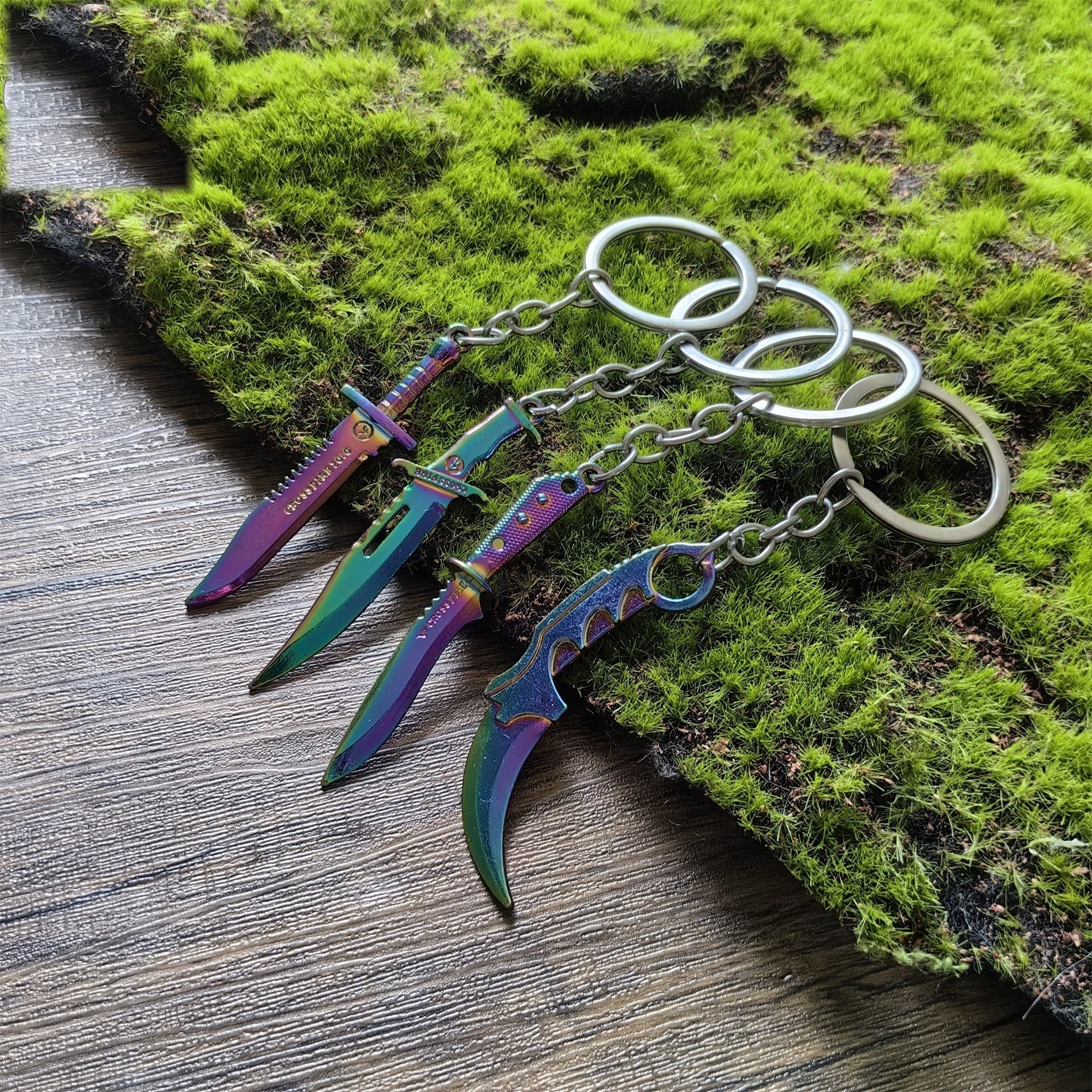 Mini Metal CS Karambit M9 Classical Knife Bowie Knife Keychains