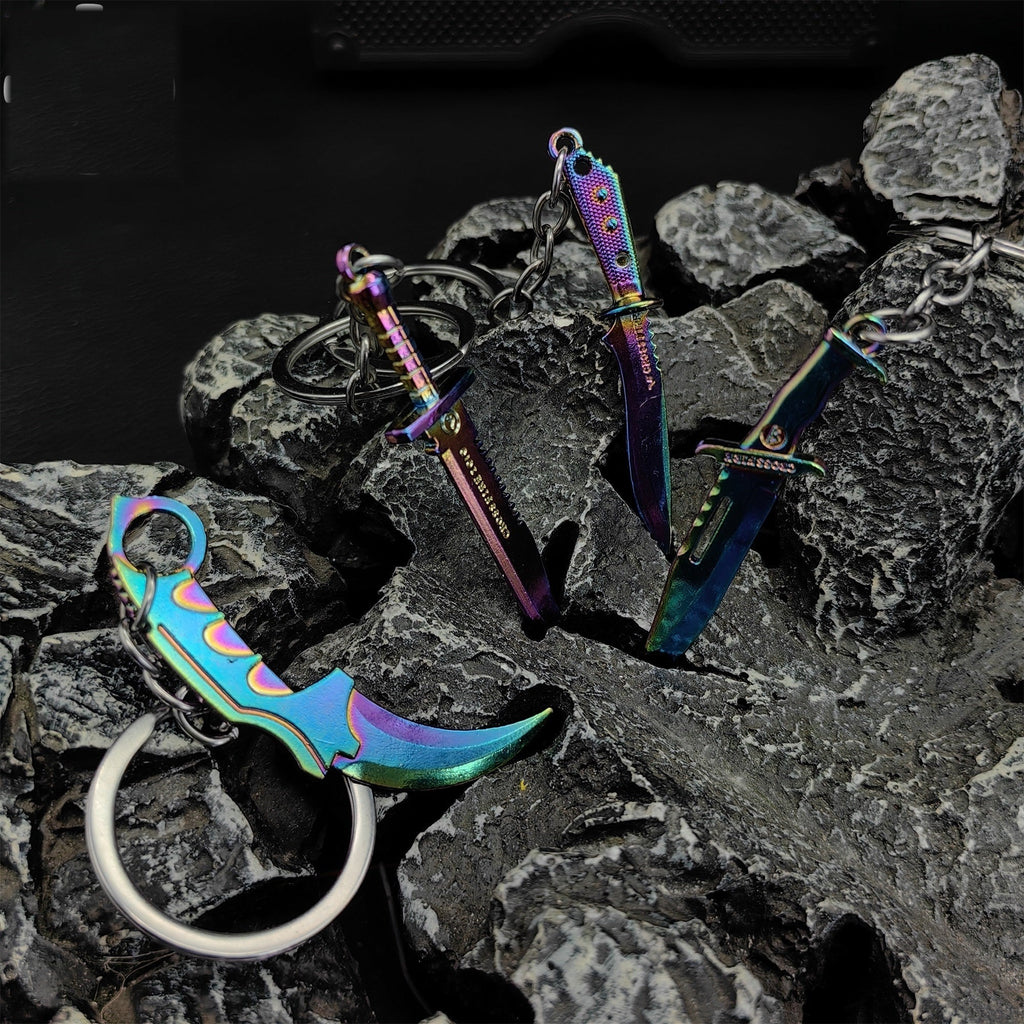 Mini Metal CS Karambit M9 Classical Knife Bowie Knife Keychains