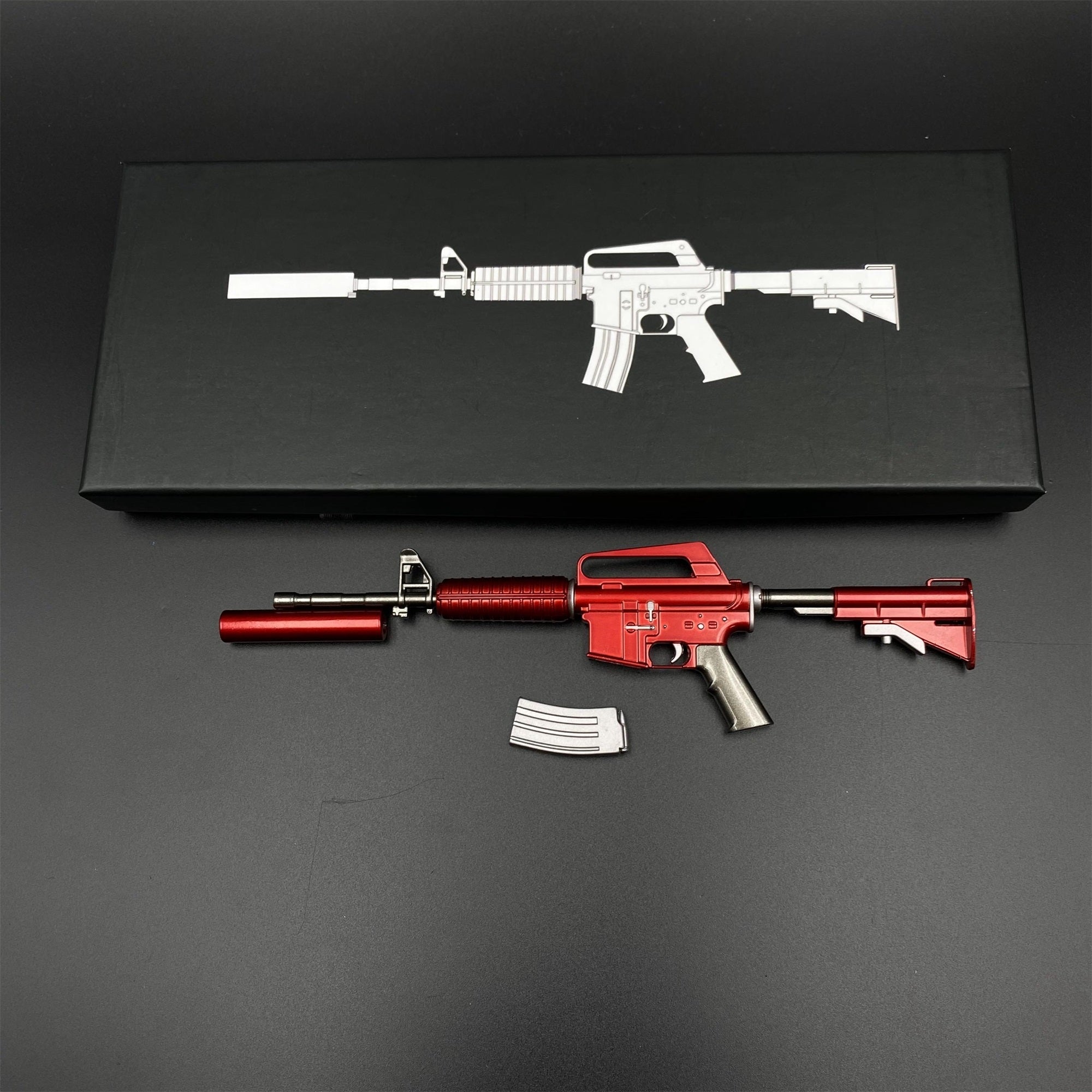CSGO M4A1-S Metal Miniature Printstream Red Hod Player Two Master Piece Hyper Beast Vaporwave Nightmare 7 In 1