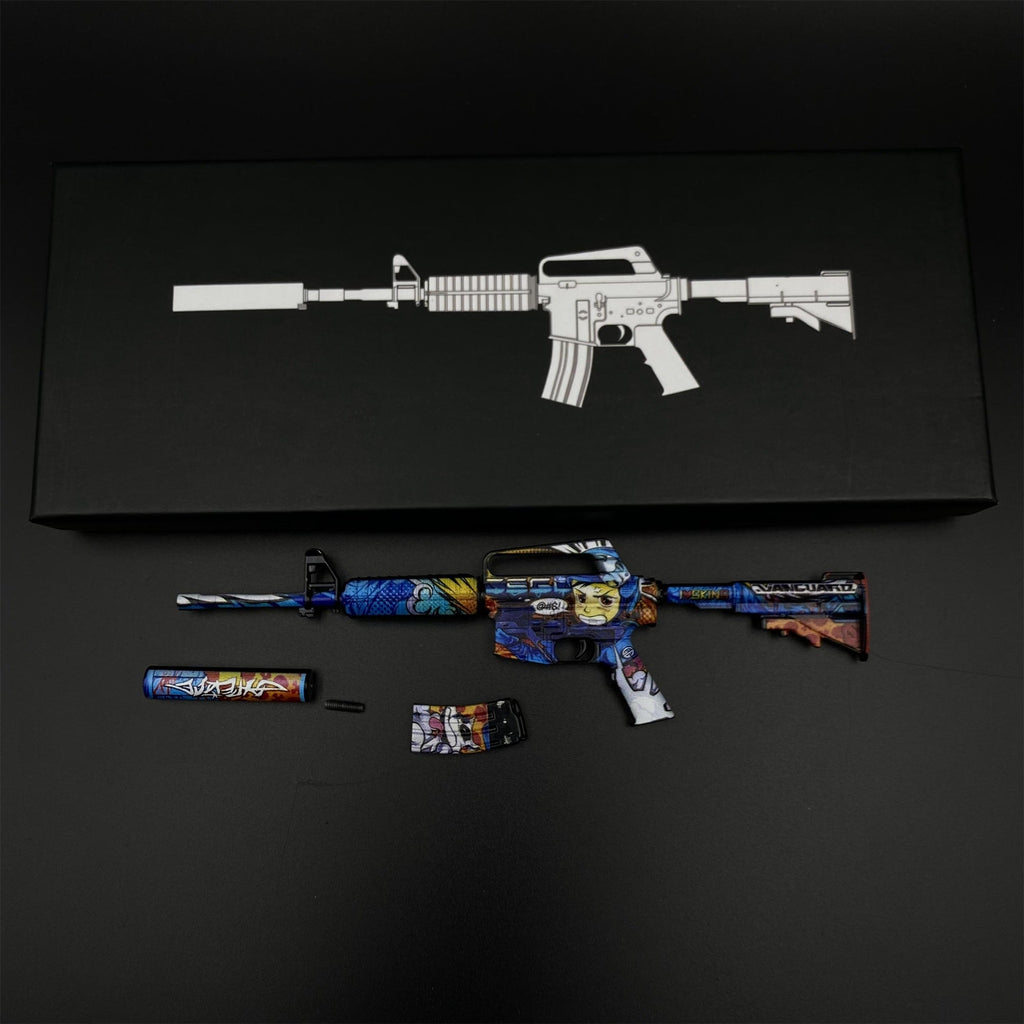 CSGO M4A1-S Metal Miniature Printstream Red Hod Player Two Master Piece Hyper Beast Vaporwave Nightmare 7 In 1