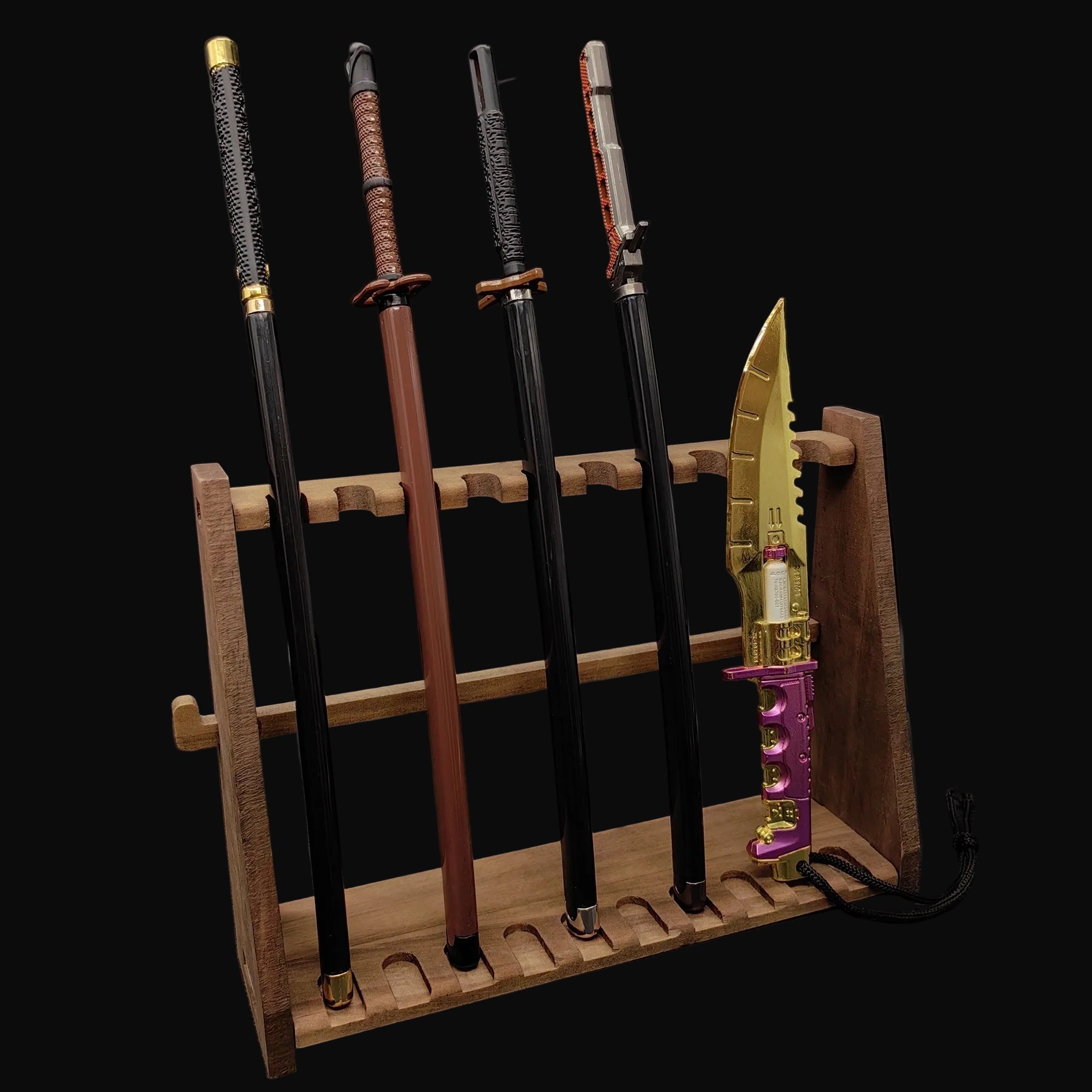 Cyberpunk Style Mini Katanas Jinchu Maru Black Unicorn Byakko Thermal Katana Errata Headhunter Knife 5 in 1 Pack