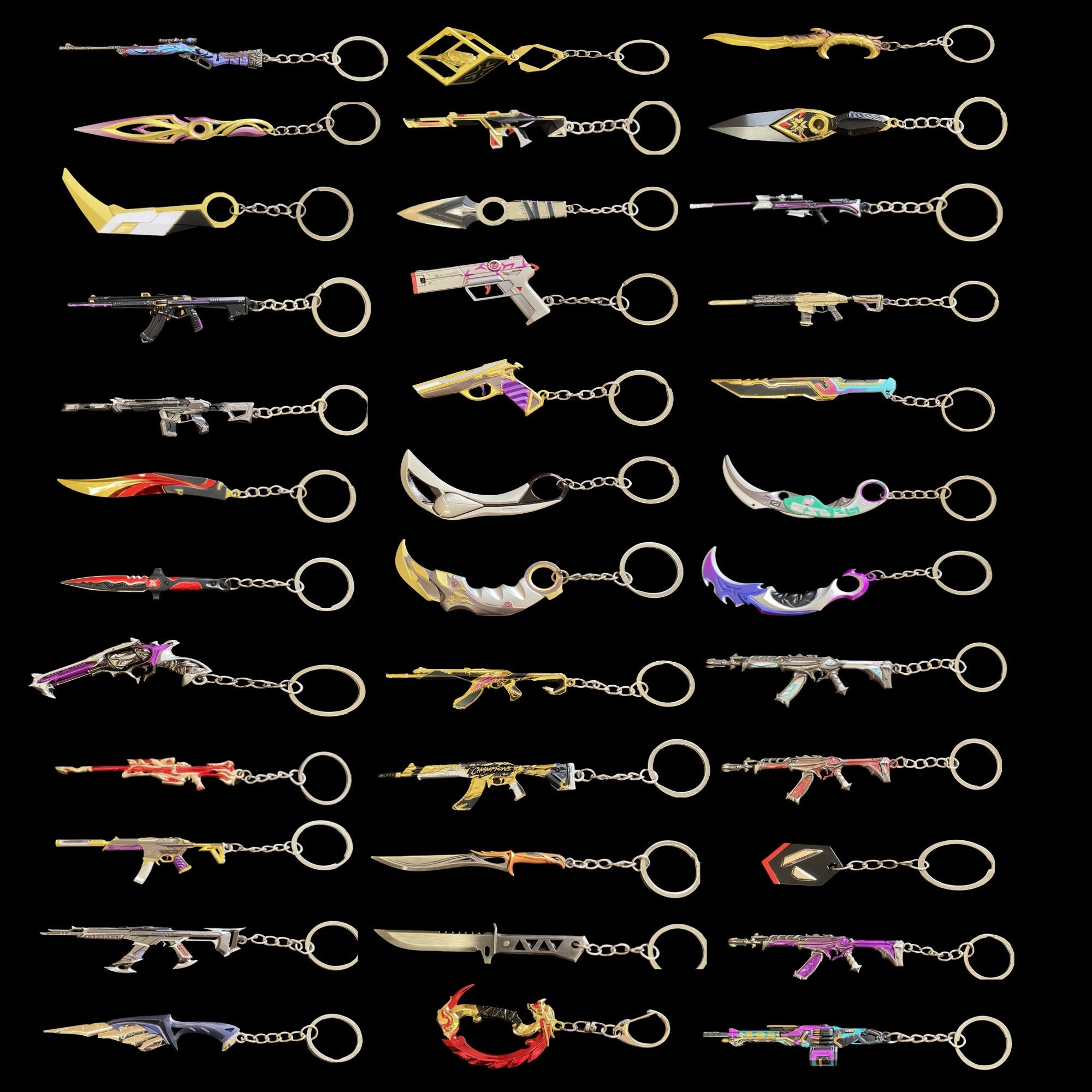 Ensemble de pendentifs minuscules porte-clés Val en métal
