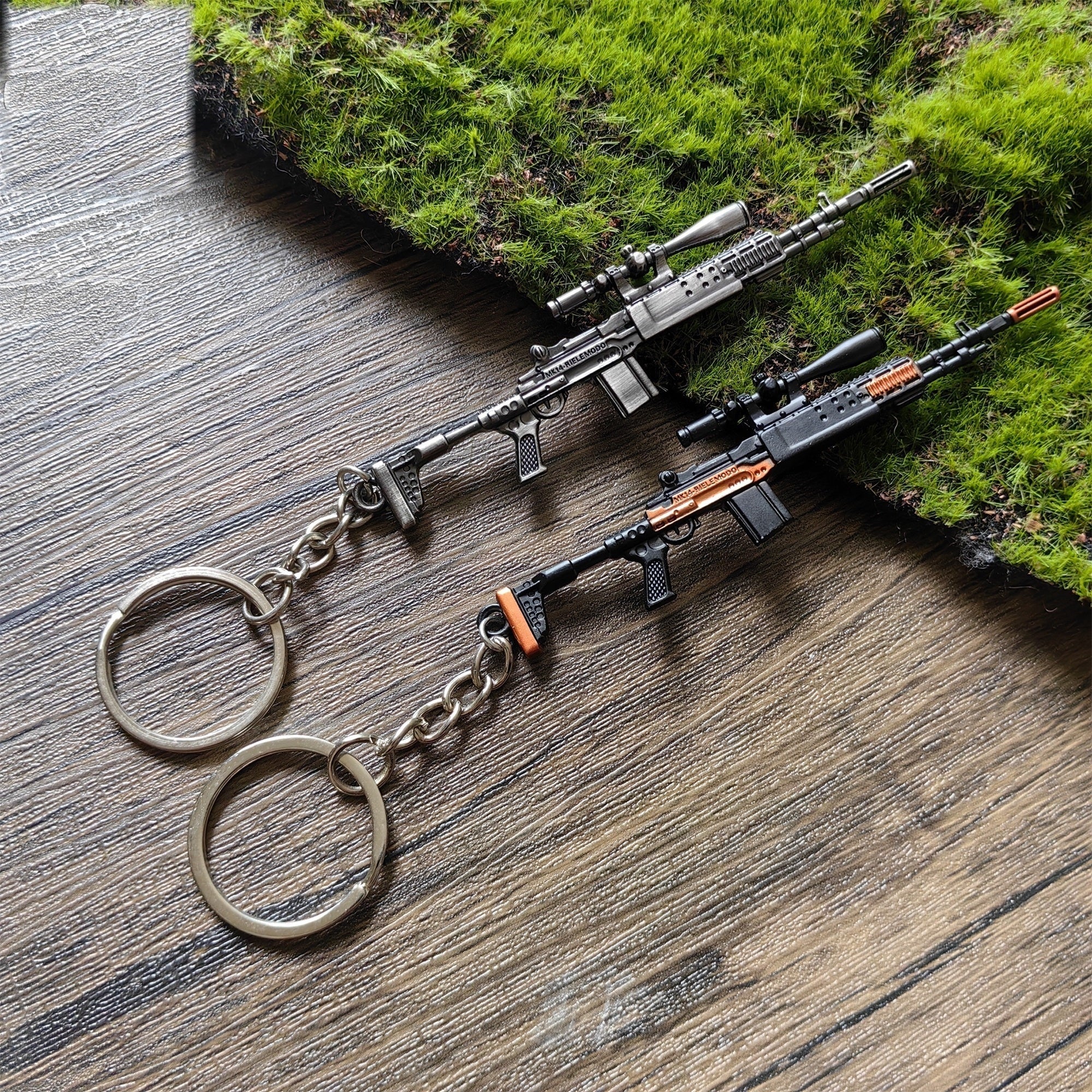 Mini M14 Sniper Rifle Metal Keychain