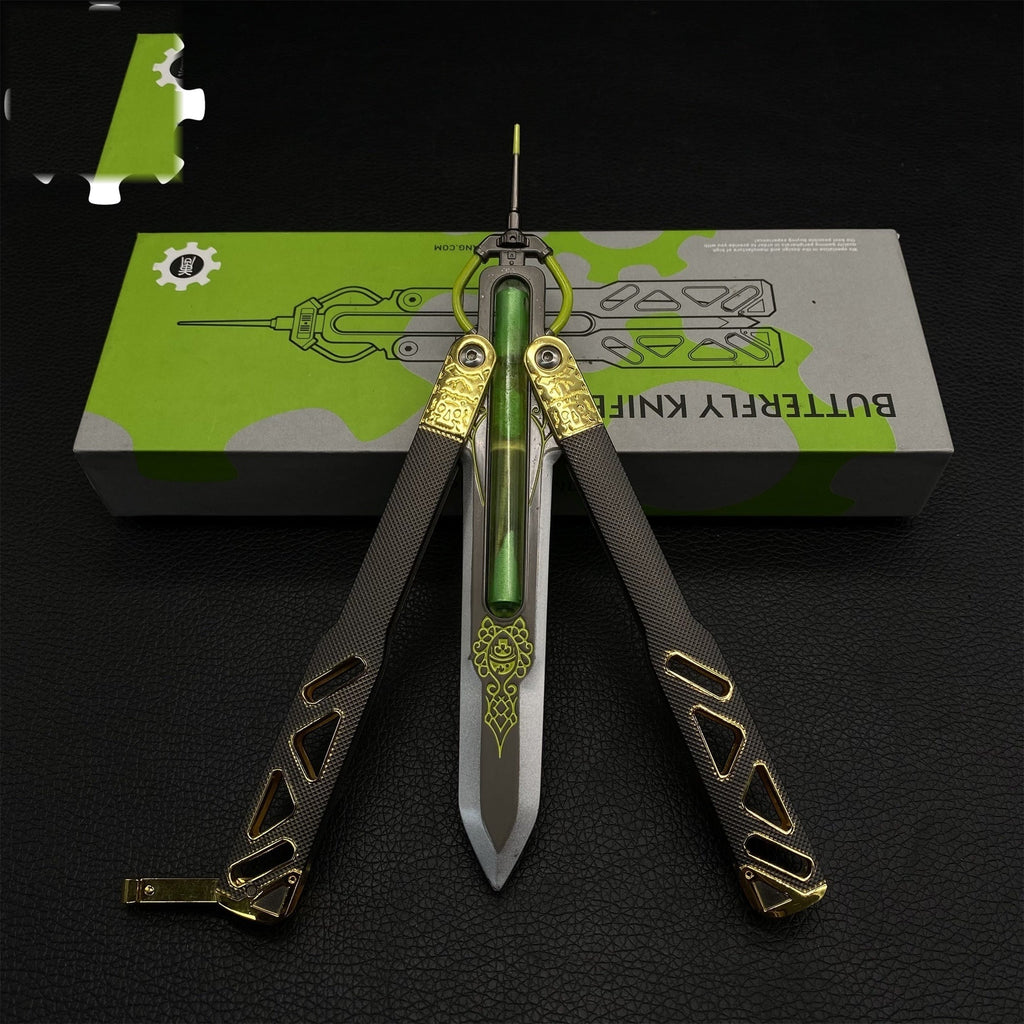 Octane Heirloom V3 Real Liquid Tube Octane Balisong Metal Replica