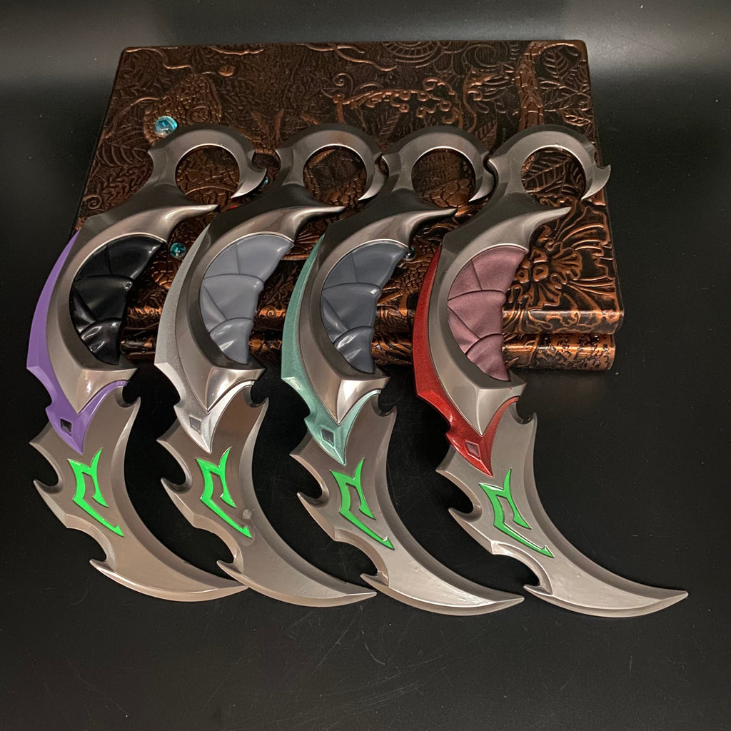 Réplique Métal Karambit Reaver – Lame Émoussée Luminescente (Valorant)