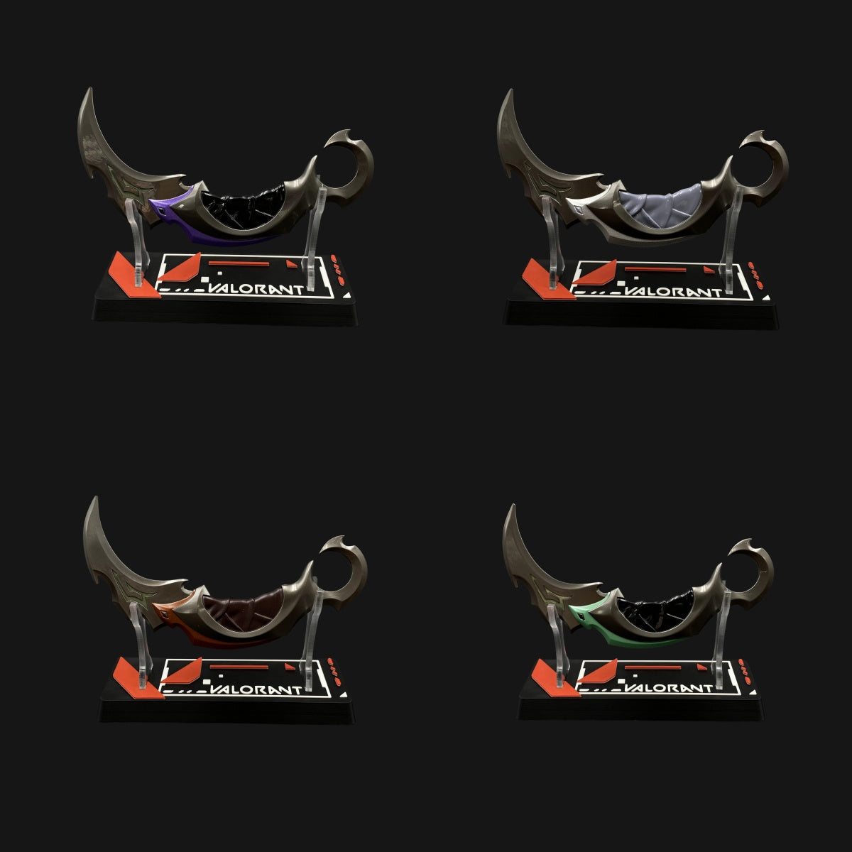 Réplique Métal Karambit Reaver – Lame Émoussée Luminescente (Valorant)