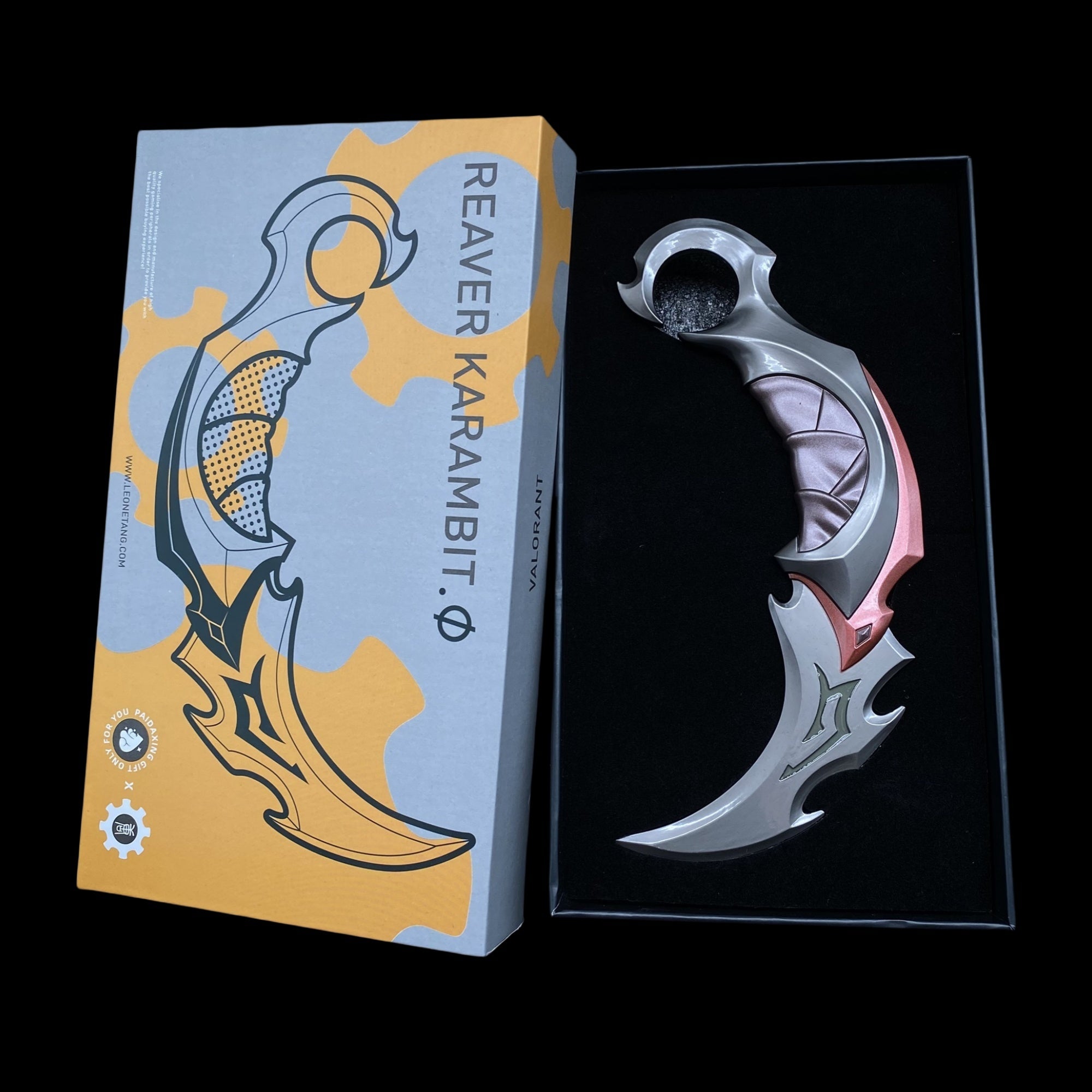 Réplique Métal Karambit Reaver – Lame Émoussée Luminescente (Valorant)