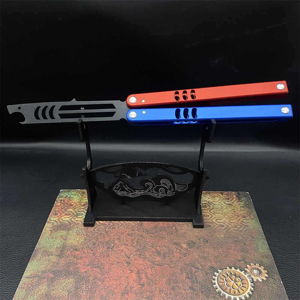 CNC Cutting High-End Shark Head Butterfly Knife Balisong Trainer Bottle Opener One-Body