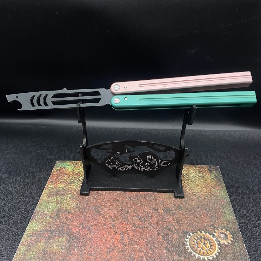 CNC Cutting High-End Shark Head Butterfly Knife Balisong Trainer Bottle Opener One-Body