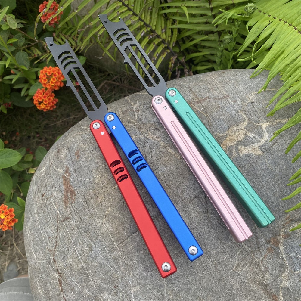 CNC Cutting High-End Shark Head Butterfly Knife Balisong Trainer Bottle Opener One-Body