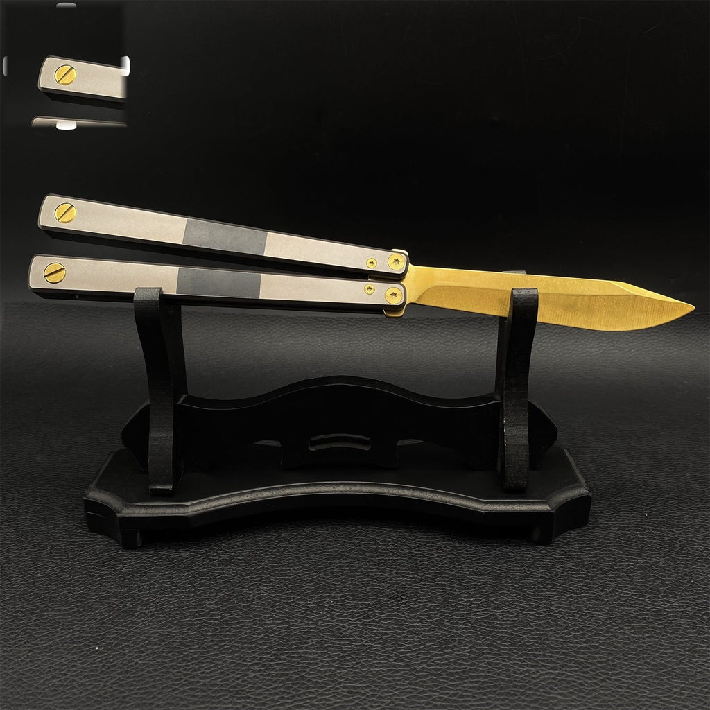 High-End TF2 Spy Knife Balisong Trainer-Blunt Blade