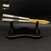 Spy Knife Golden & Wooden Stand