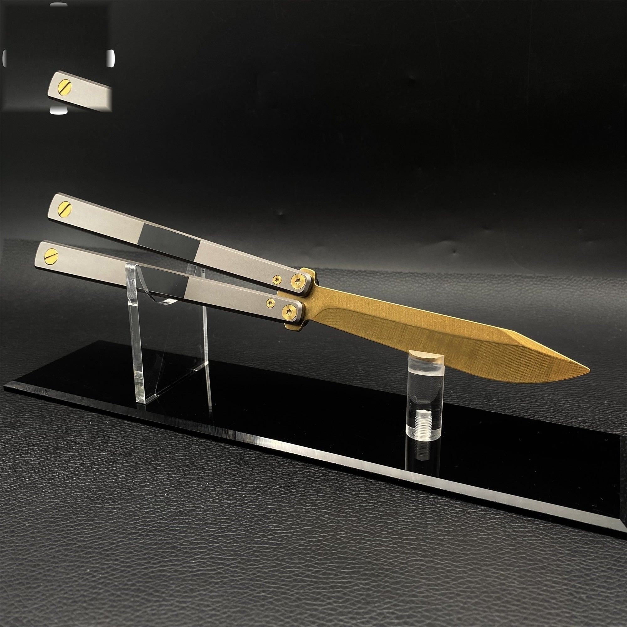 High-End TF2 Spy Knife Balisong Trainer-Blunt Blade