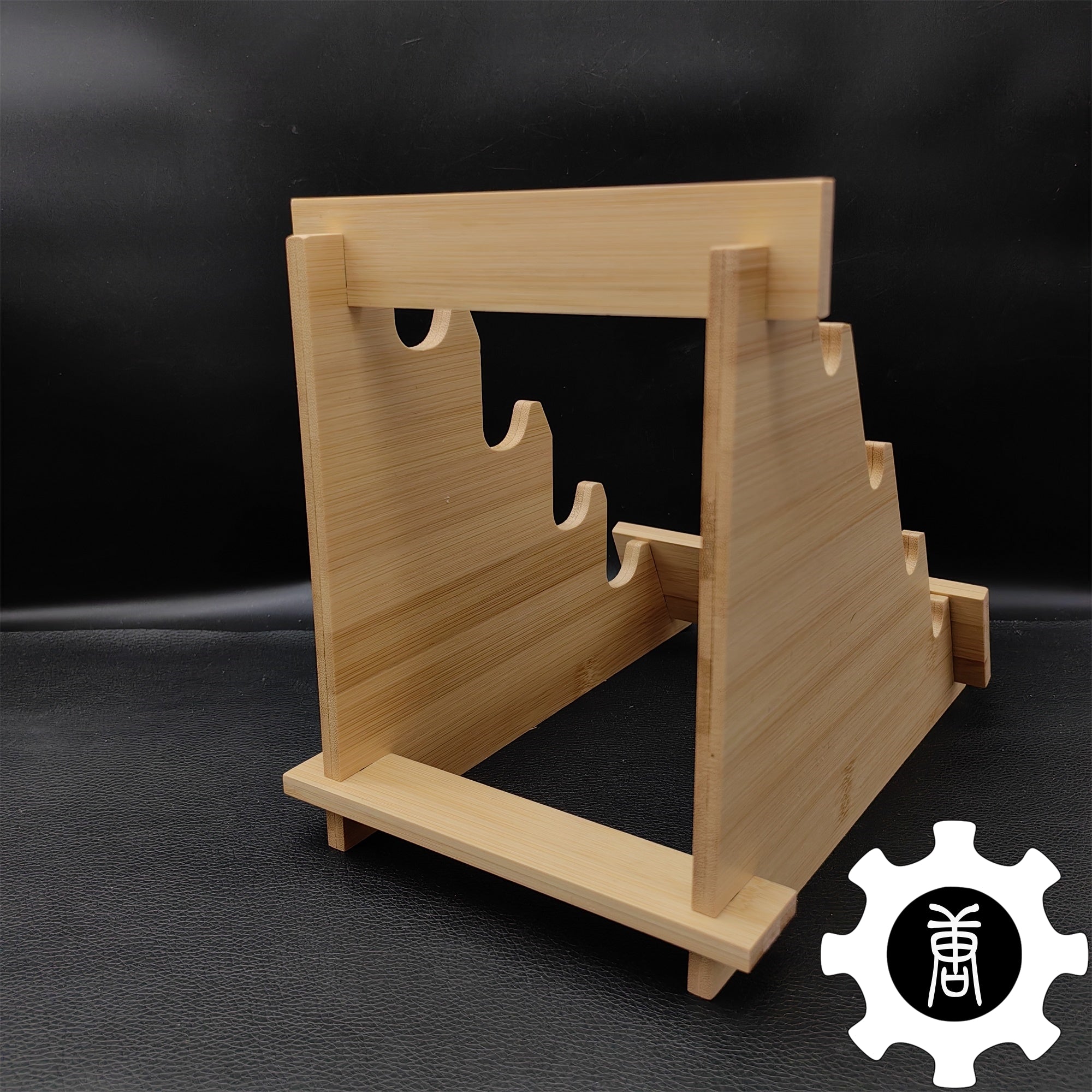 Dragon Head 4-Layer Wooden Holder Dagger Short Sword Display Stand