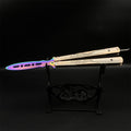 Blunt Blade Stainless Steel 3D Spider Relief Balisong Butterfly Knife Trainer