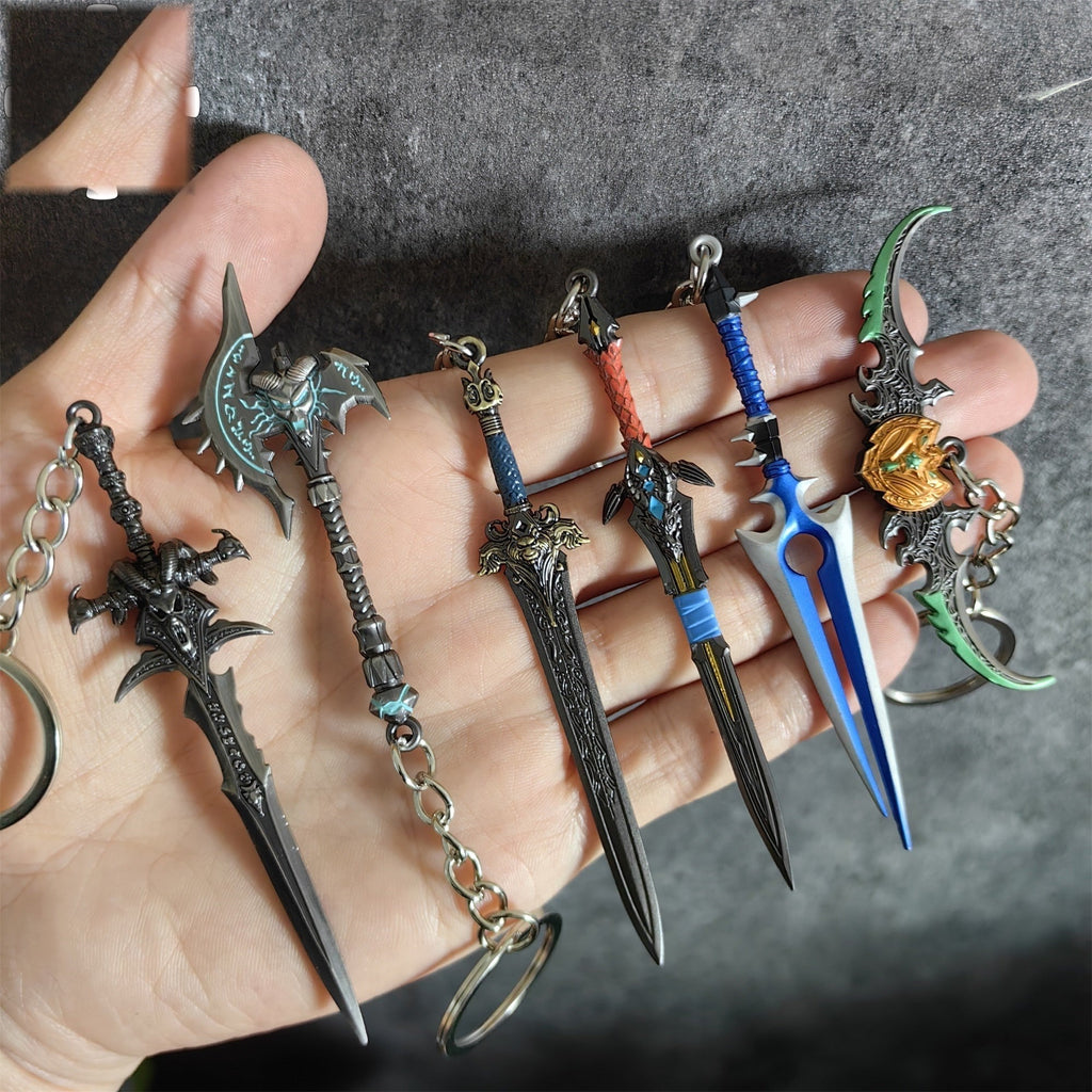 WOW Metal Mini Weapons Keychain Pendant 6 In 1 Pack