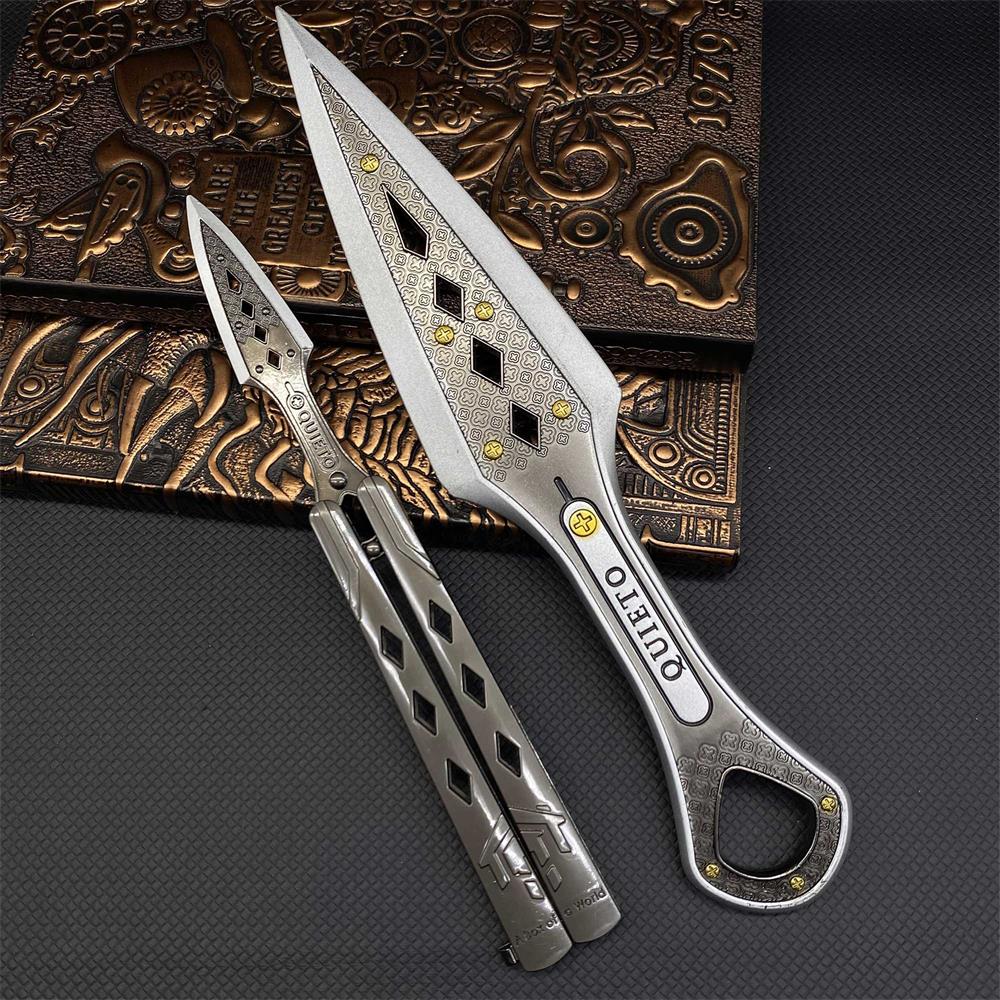 White Wraith Kunai Wraith Blunt Blade Balisong 2 in 1 Pack