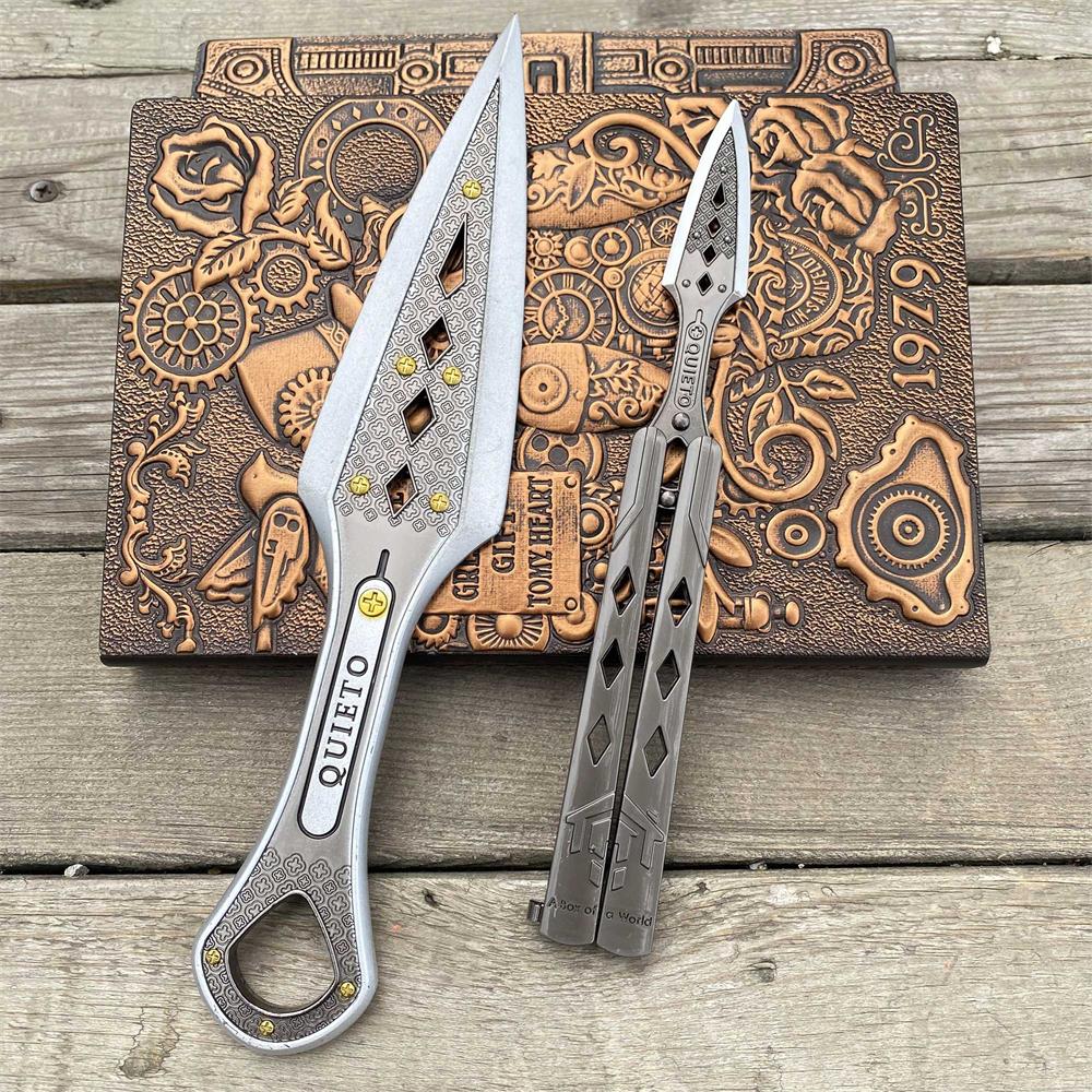 White Wraith Kunai Wraith Blunt Blade Balisong 2 in 1 Pack