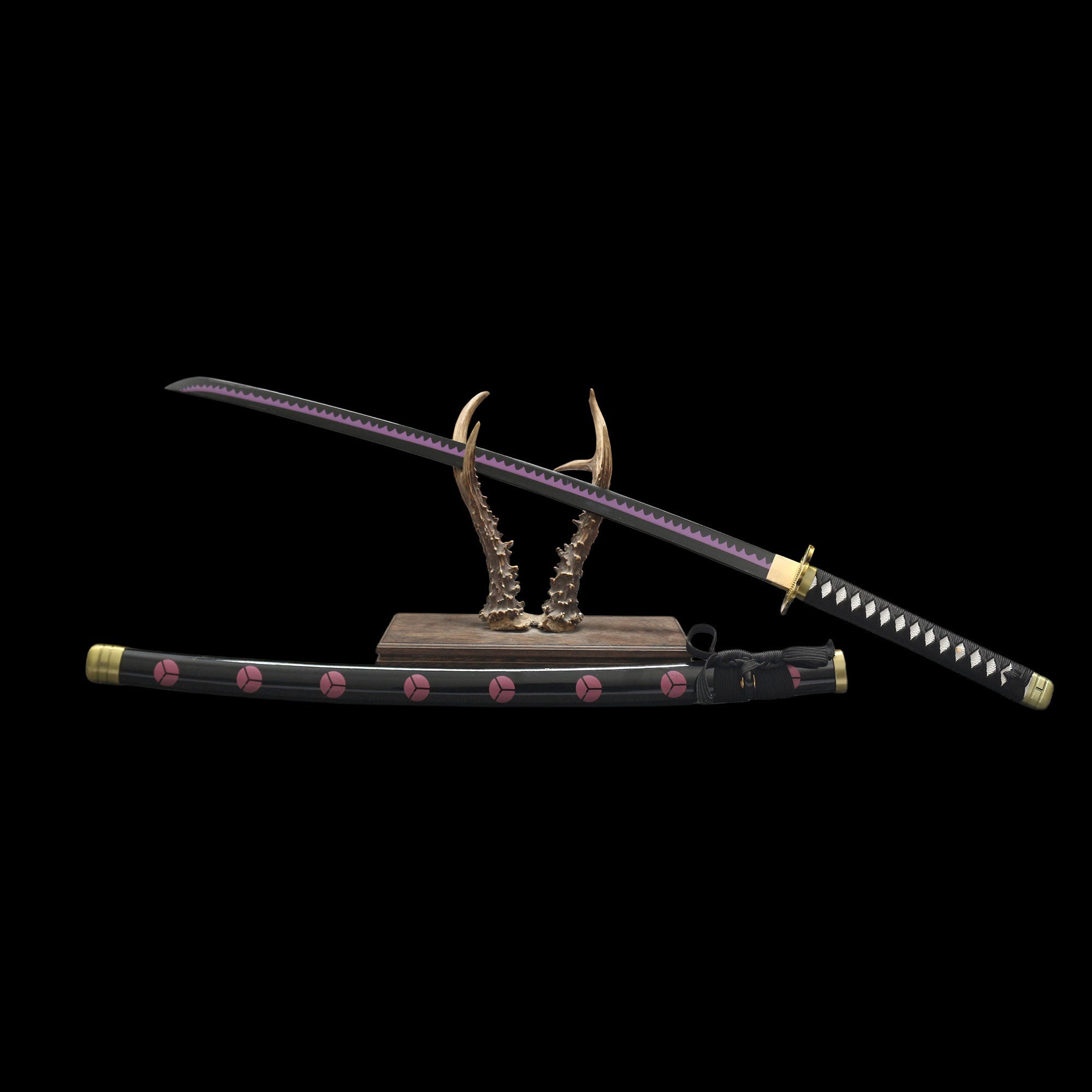 Zoro Shusui Katana Legendary Pirate Black Blade Replica 2 Hamon Option