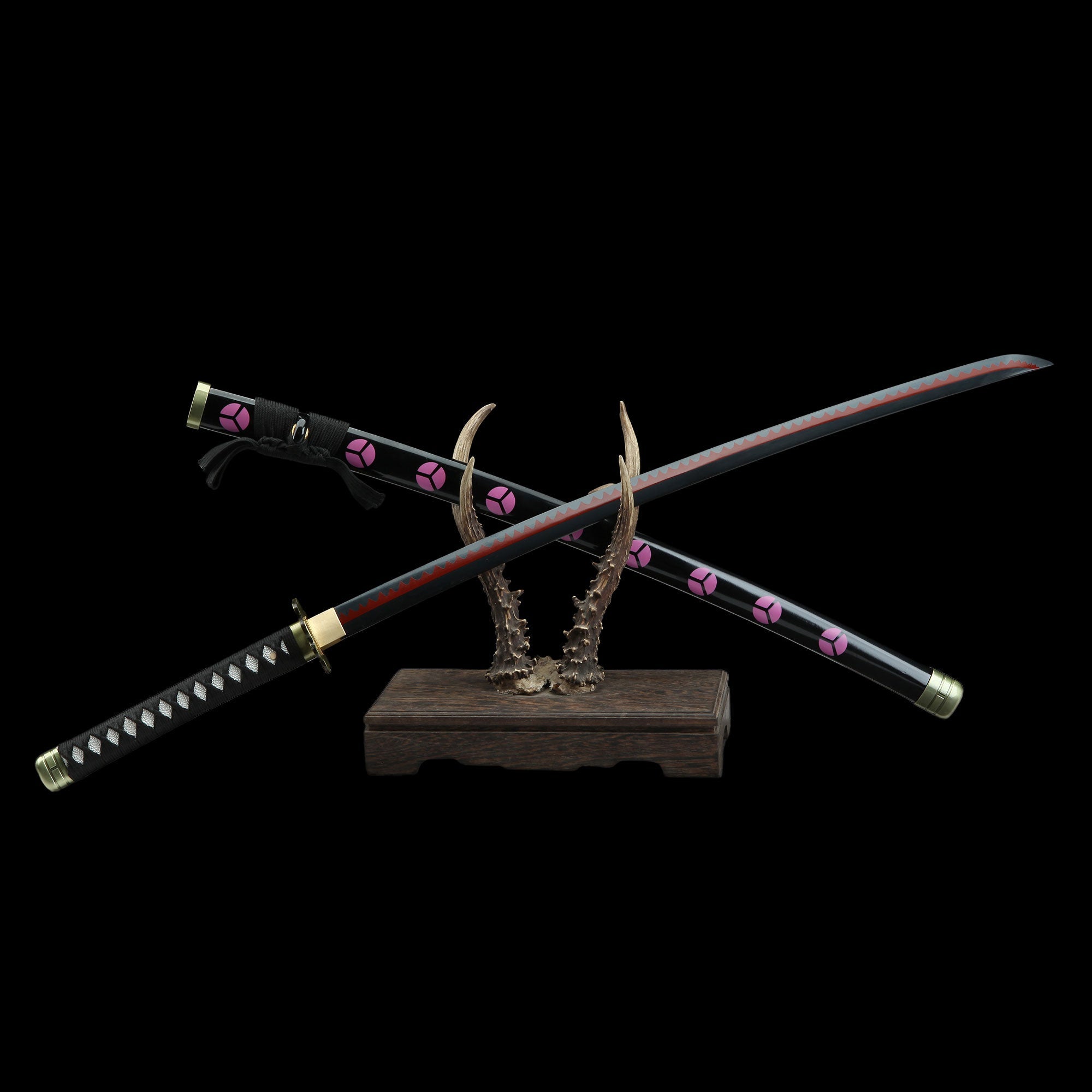 Zoro Shusui Katana Legendary Pirate Black Blade Replica 2 Hamon Option